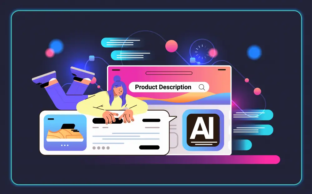 Wie du die Inhalte deines Online-Shops für die KI-Suche optimierst - Beitragsbild grafische Animation von AI Overview