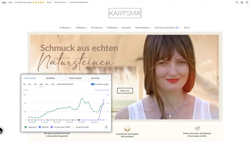 Die betsen Blogsystem im Vergleich - Screenshot von Azoo-Shop Karysma.de